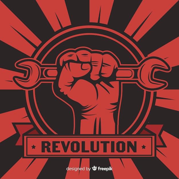 Free Vector classic revolution composition with grunge style