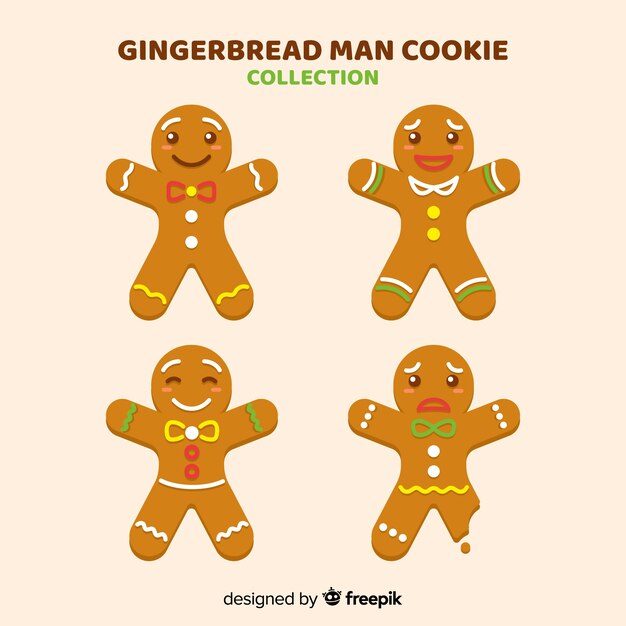 Classic set of christmas ginger cookies