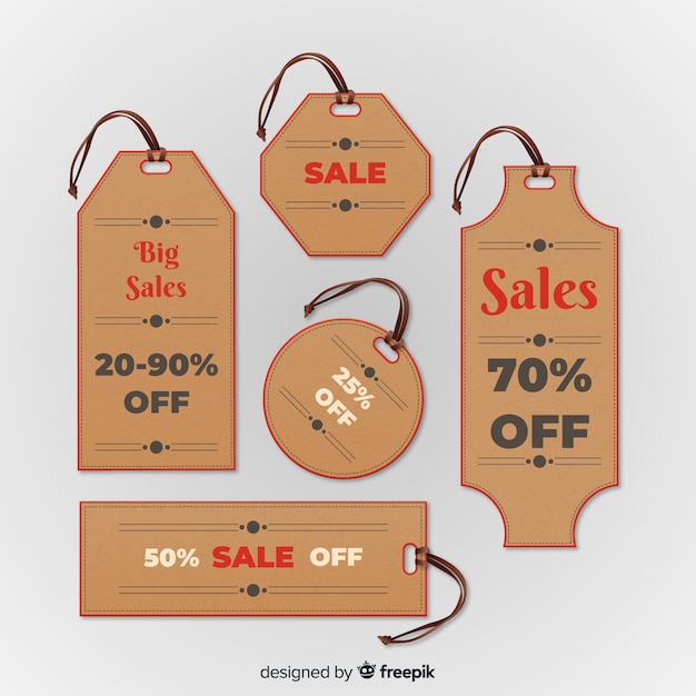 Classic set of hand drawn sale labels