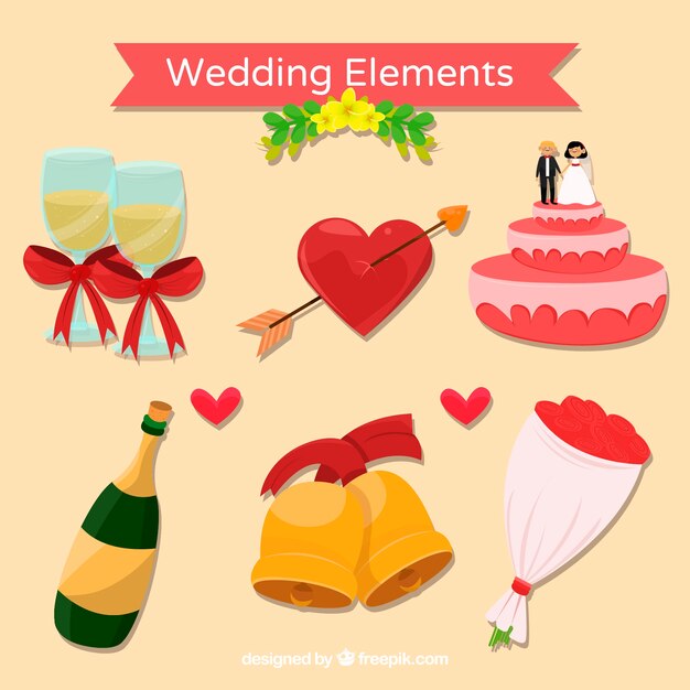 Classic set of wedding elements