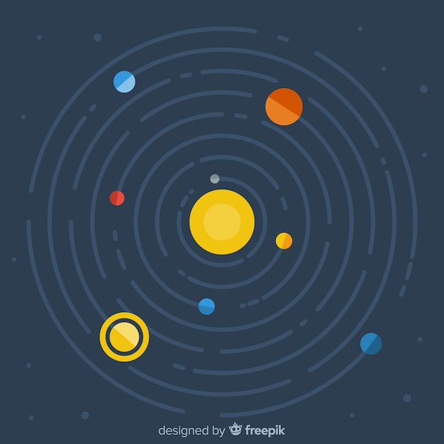 Free Vector classic solar system scheme with flat design