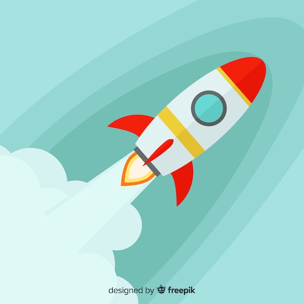 Free vector classic space rocket with flat design