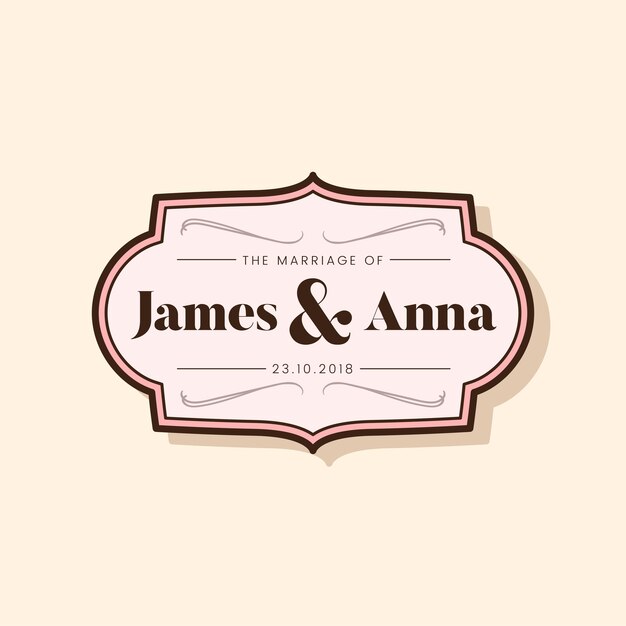 Classic style wedding invitation badge