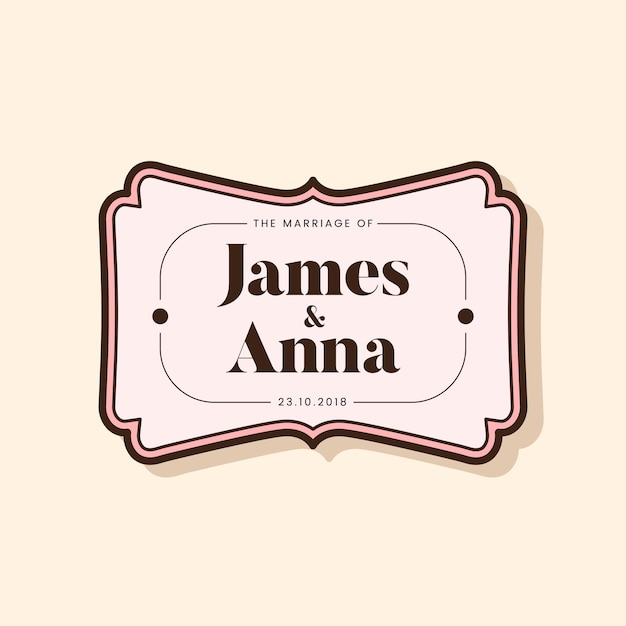 Classic style wedding invitation badge