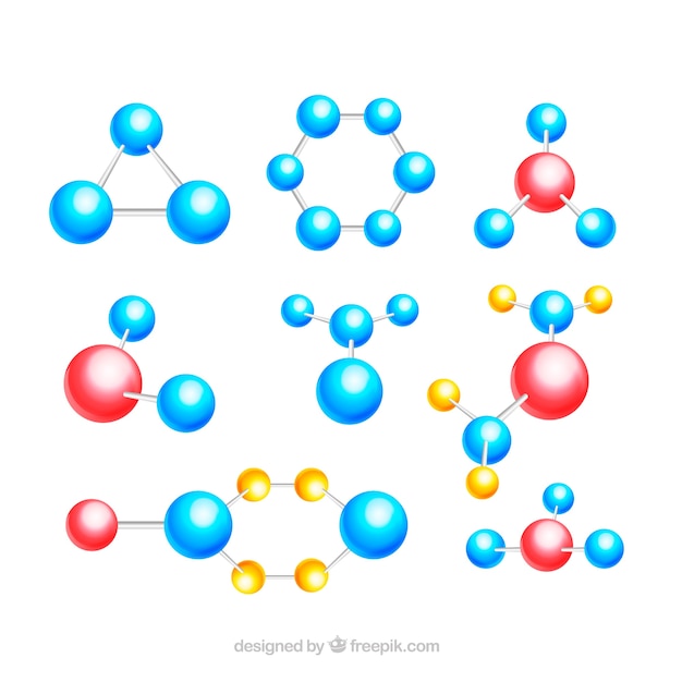 Free Vector classic variety of colorful molecules