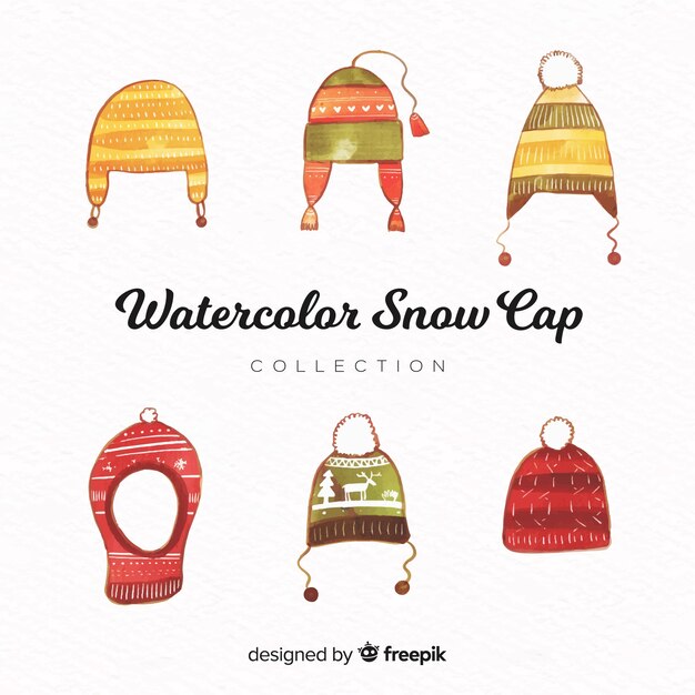 Classic watercolor winter hat collection