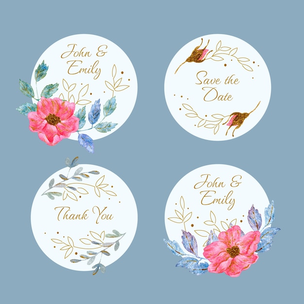 Classic wedding badges