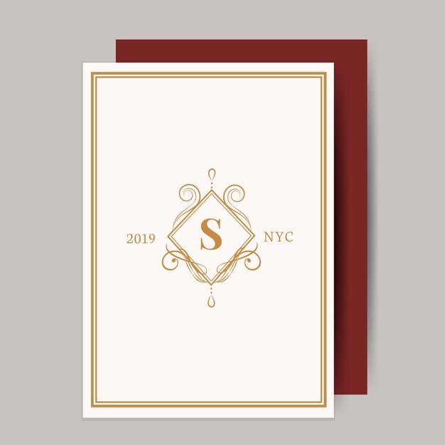 Classic wedding invitation card