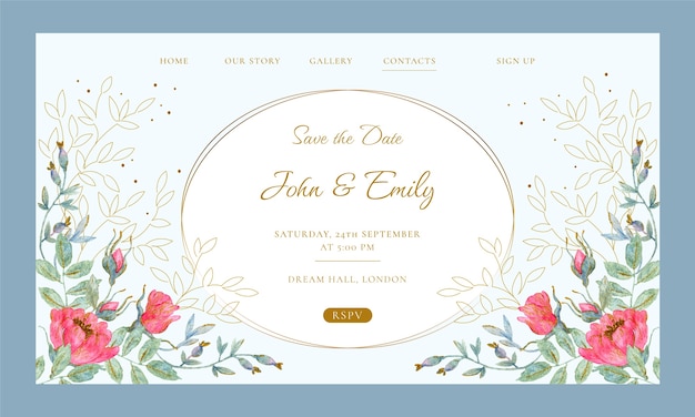 Classic wedding landing page