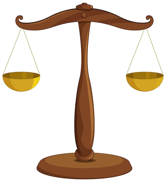 Classic Wooden Balance Scale Illustration