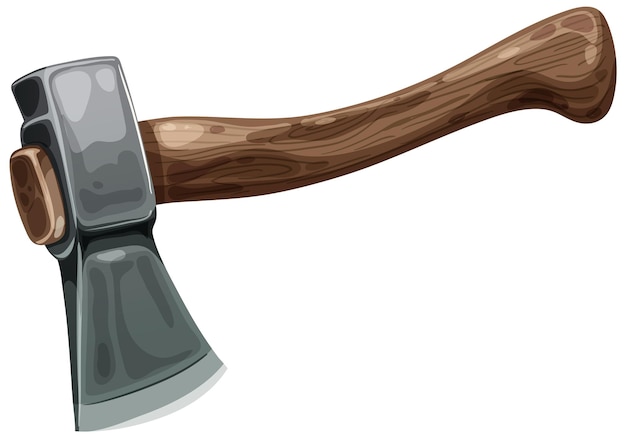 Free Vector classic woodhandled axe illustration