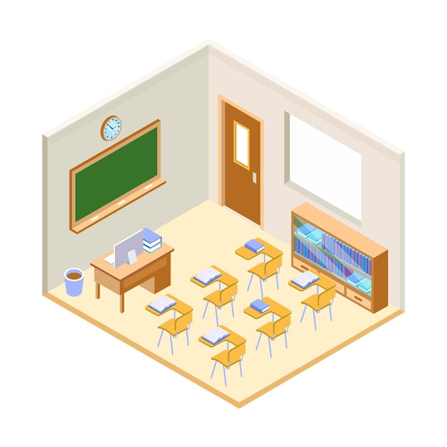 Free Vector classroom isometric illustration