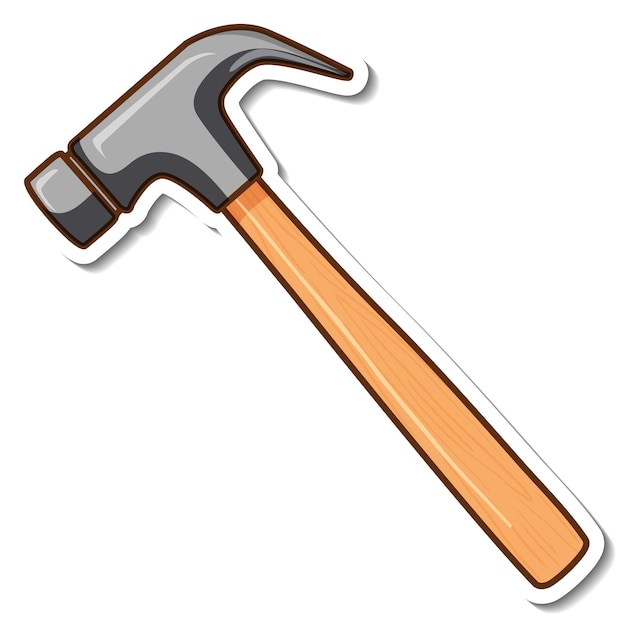 Claw hammer sticker on white background