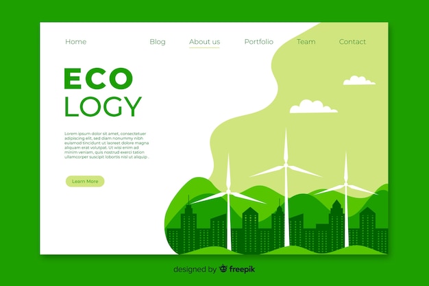 Free Vector clean energy landing page template