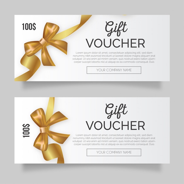 Clean Gift Voucher with Golden Ribbon