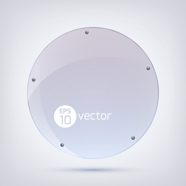 Free Vector clean glass frame, round shape