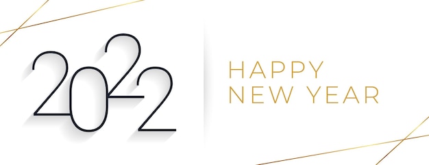 Free Vector clean minimalist style happy new year 2022 white banner