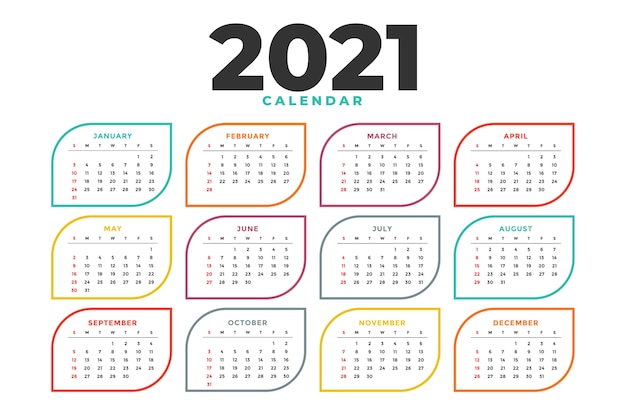 Clean  new year calendar template 