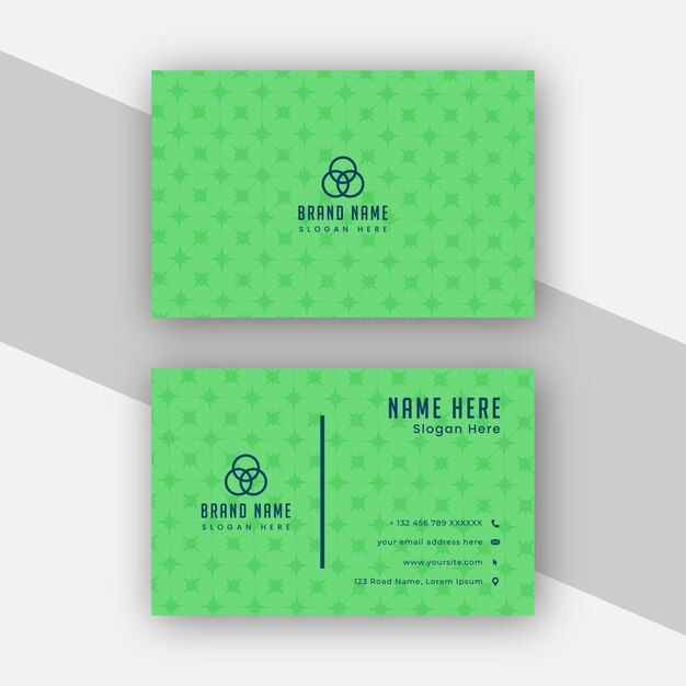 Clean style modern corporate company business card template with abstract shapes