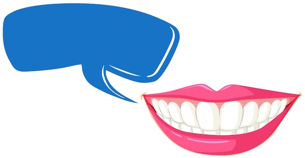 Clean teeth and speech bubble template