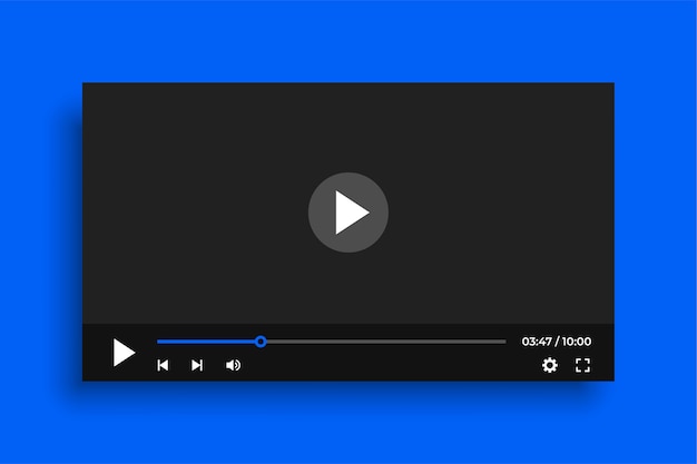 Clean video player template with simple buttons