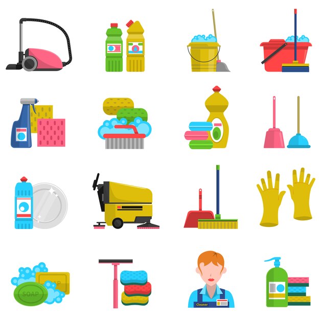 Cleaning Icons Set 