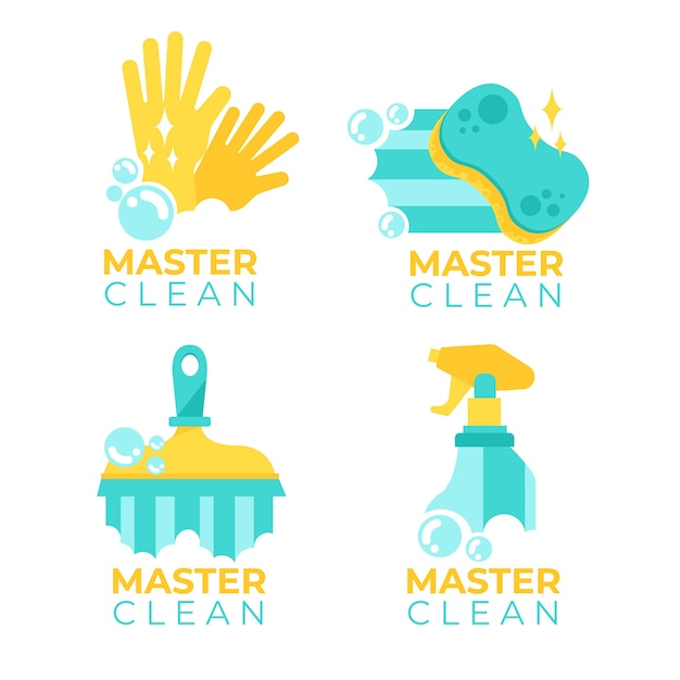 Free Vector cleaning logo collection template concept