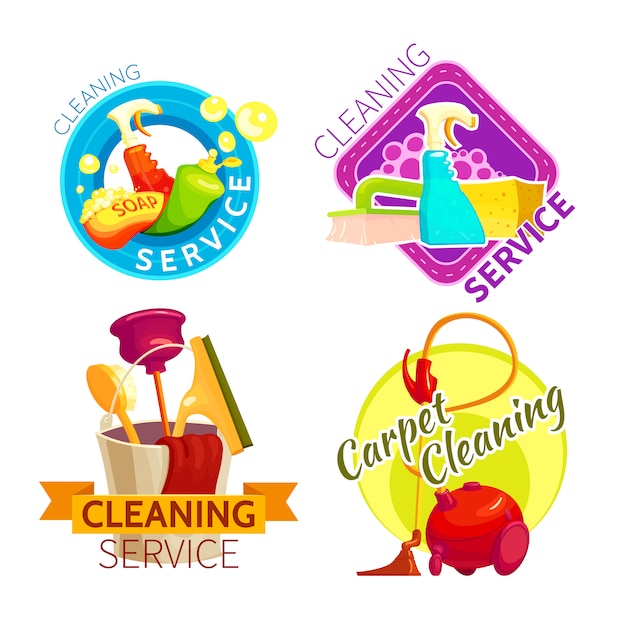 Cleaning Service Badge Set