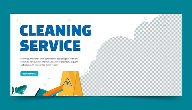 Free Vector cleaning service horizontal banner template design