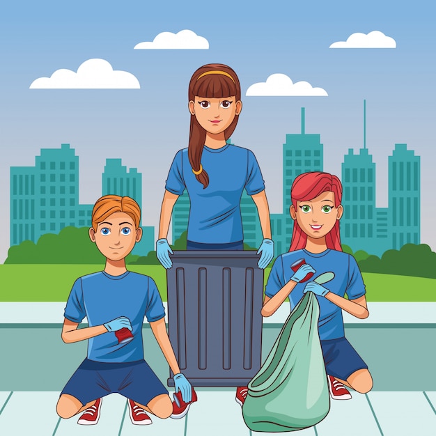 Cleaning service person avatar cartoon character