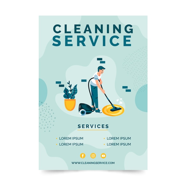 Cleaning service print template