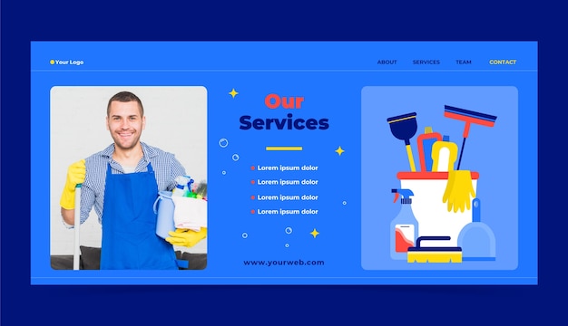 Free Vector cleaning service template design