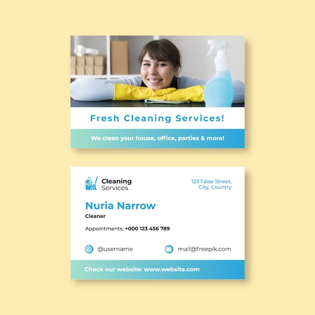 Cleaning services business card