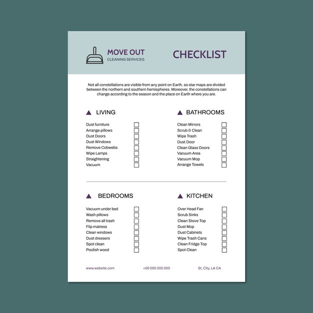 Cleaning services checklist template