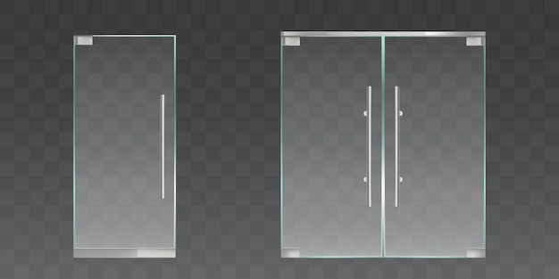 Clear glass doors set