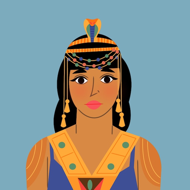 Free Vector cleopatra character design illustration