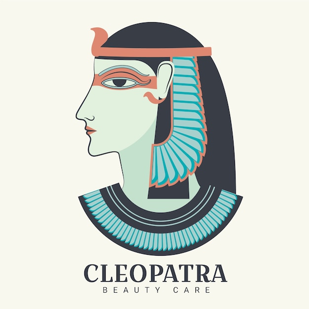 Free Vector cleopatra character logo design