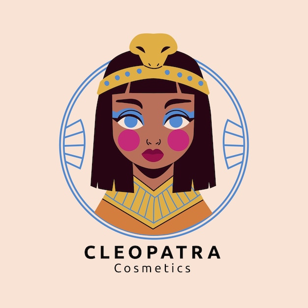 Free Vector cleopatra logo design template