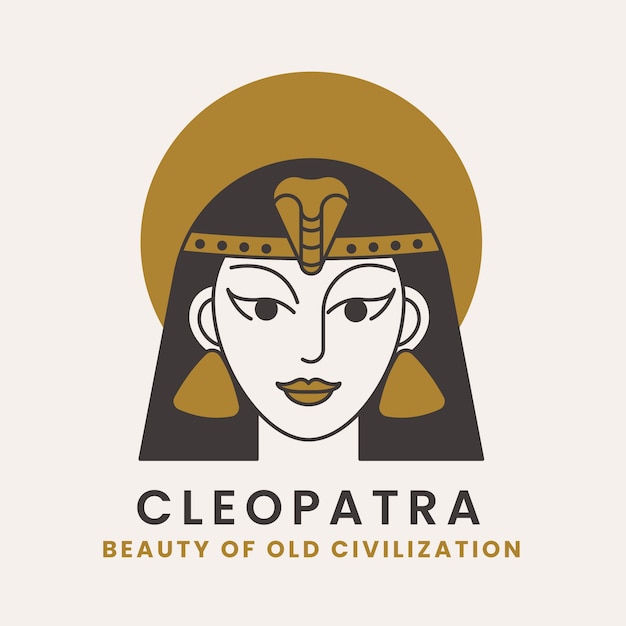 Free Vector cleopatra logo design template