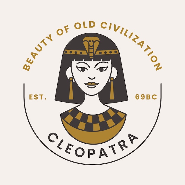 Free Vector cleopatra logo design template