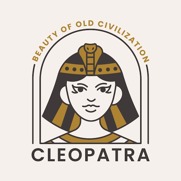 Free Vector cleopatra logo design template