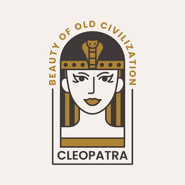 Free Vector cleopatra logo design template