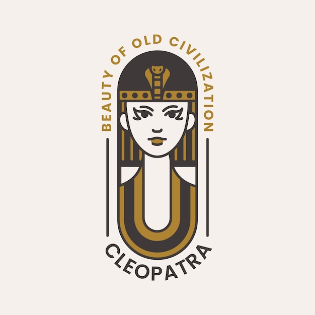 Free Vector cleopatra logo design template