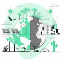 Free vector climate change concept illustration