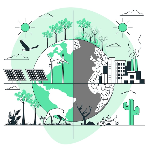 Free Vector climate change concept illustration