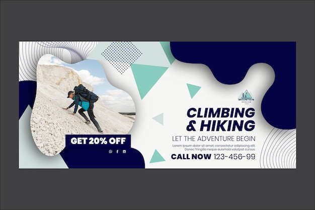 Free Vector climbing and hiking banner template