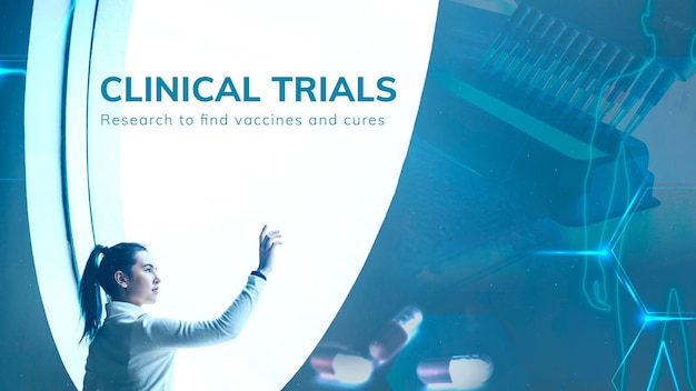 Free Vector clinical trials science template vector smart technology presentation