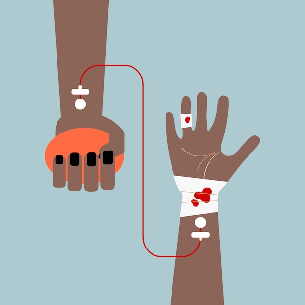 Free Vector clipart of blood transfusion vector illustration