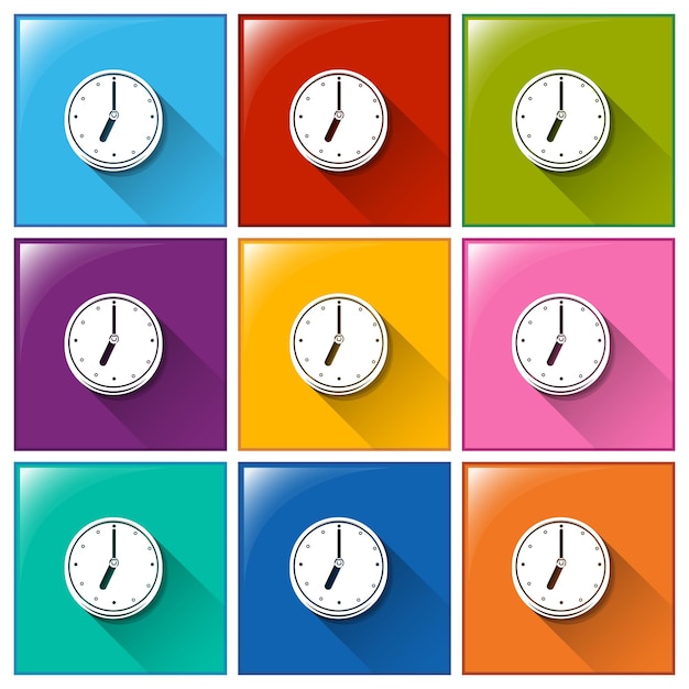 Free Vector clock buttons