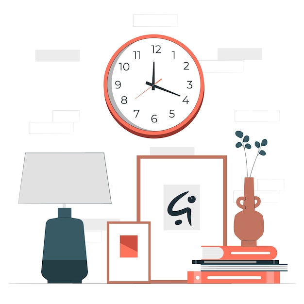 Free Vector clock  concept illustration